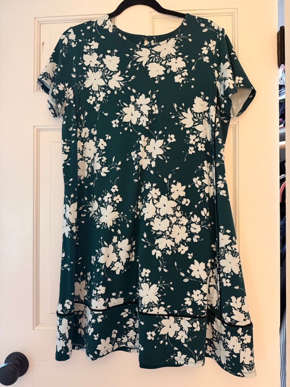 J. Jill Teal and White Floral Mini Dress